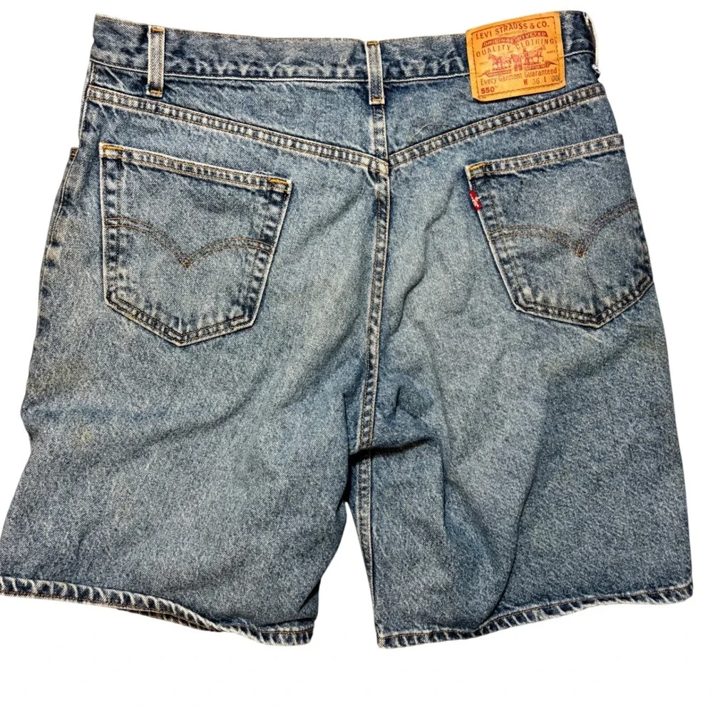 Levi's 550 Denim Shorts Jorts Mens 36‎ Blue  Vintage Relaxed Fit Y2K Medium Wash